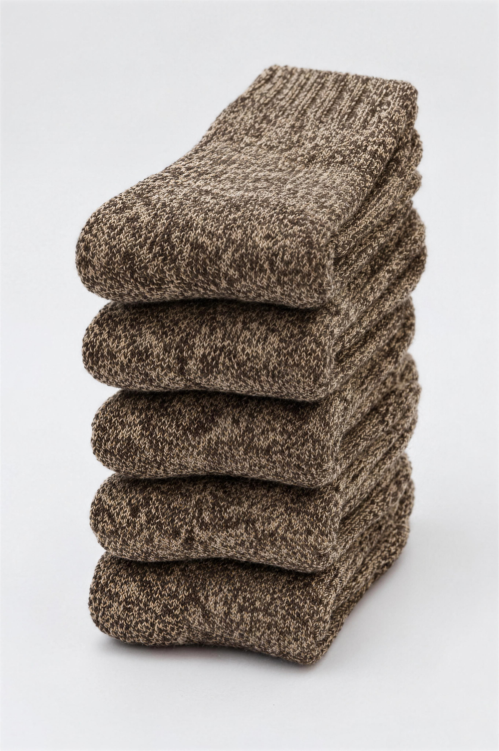 Men's Thick Wool-Blend Boot Socks 5-Pack in Brown – The Heath by WARDLEY