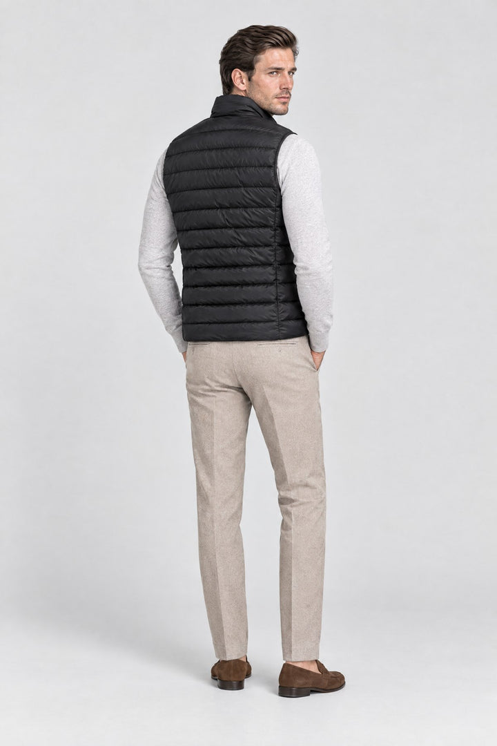 The Hyde Quilted Gilet in Black, back view