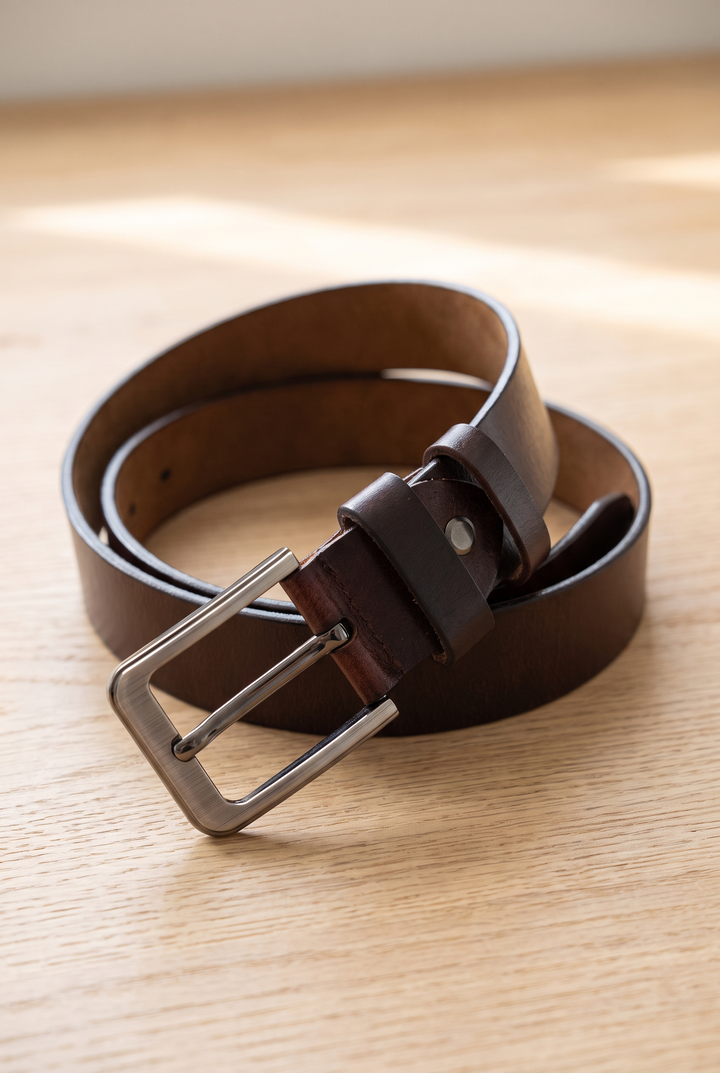 The Jermyn Leather Belt in Brown – men&