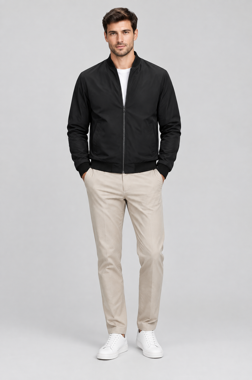 Men's Lightweight Bomber Jacket in Black – The Lewisham by WARDLEY