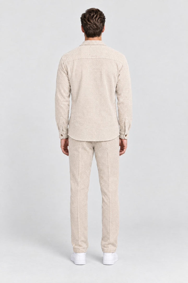 The Marlow Waffle Set in Ecru, back view