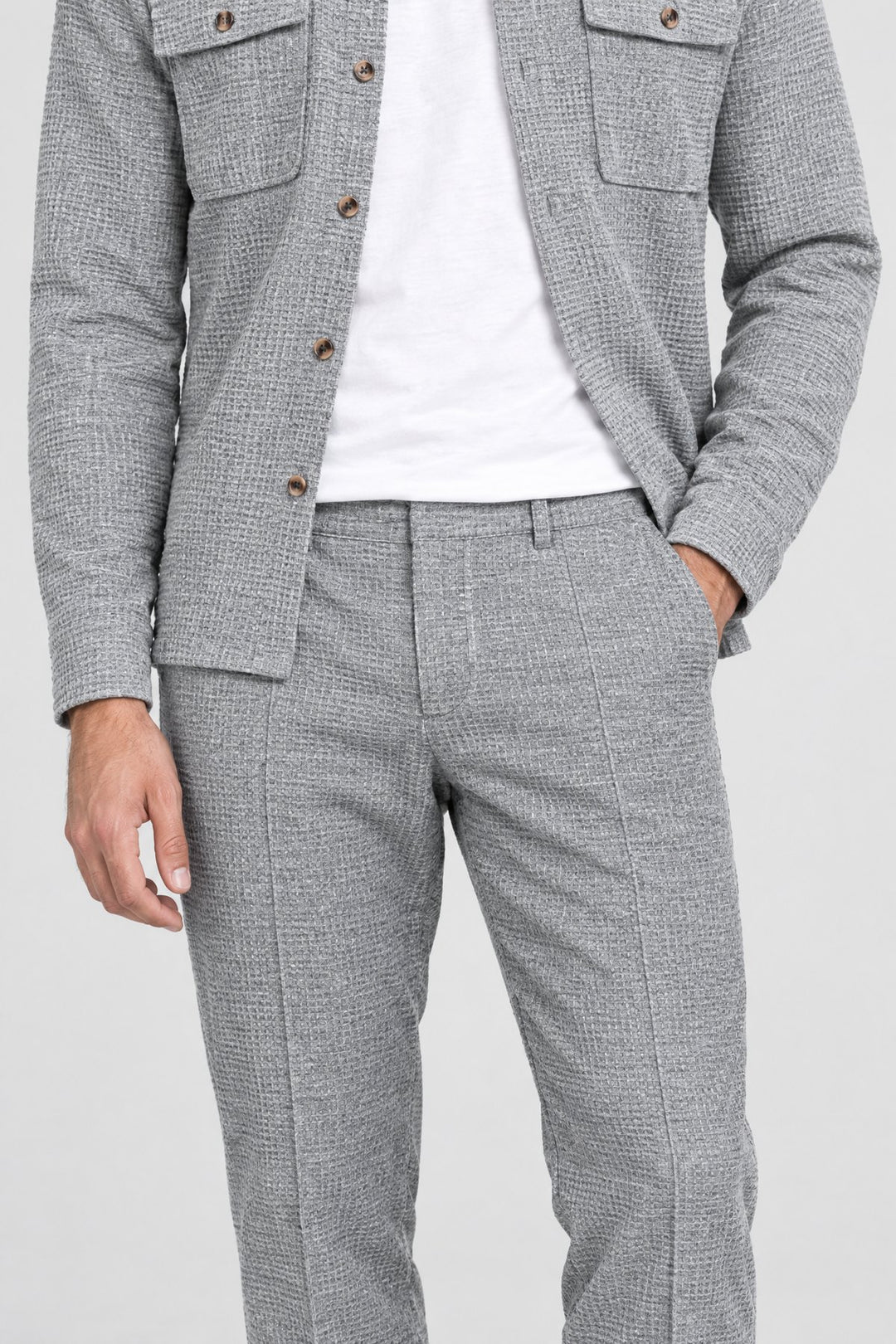 The Marlow Waffle Set in Grey, detail