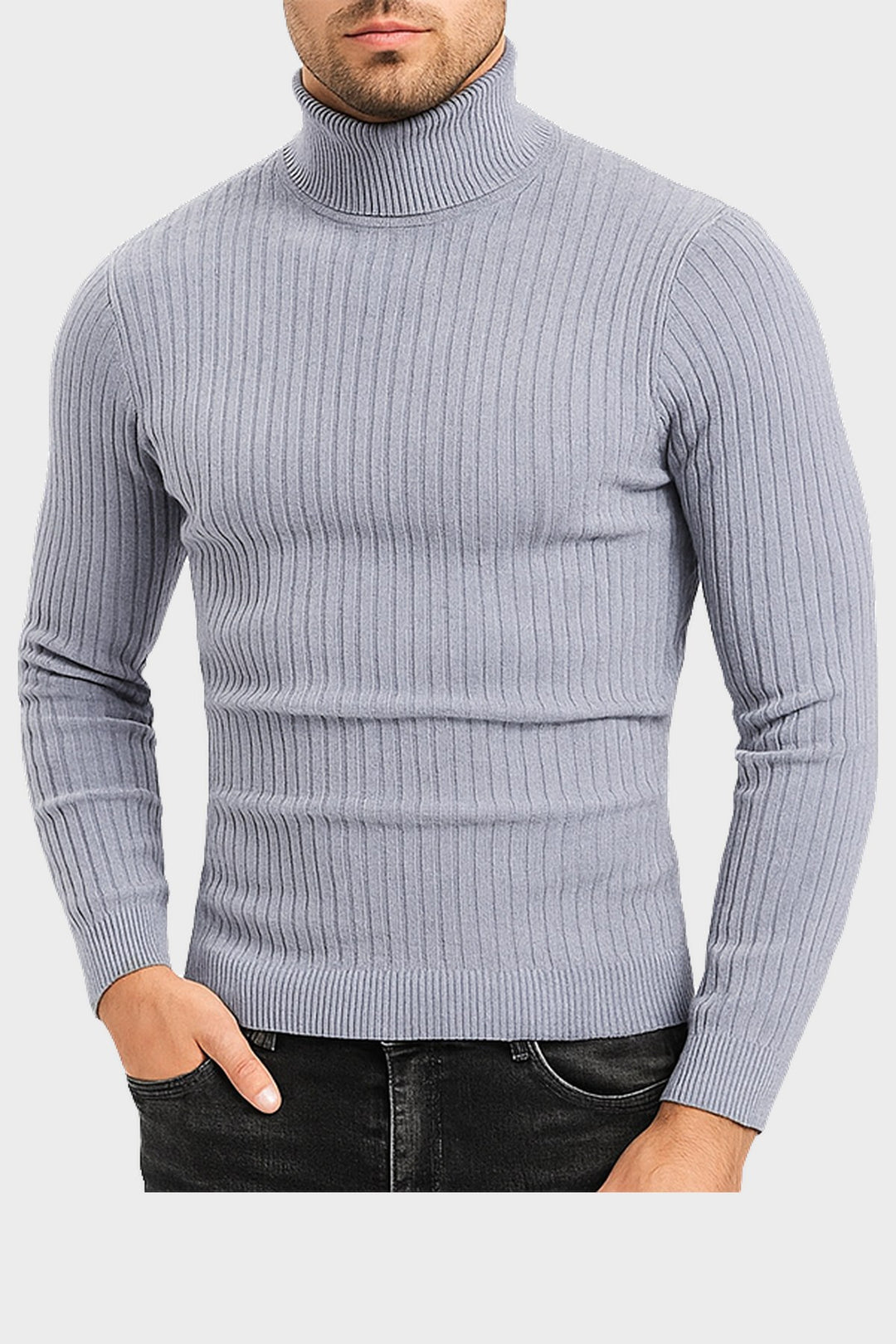 The Marylebone Roll Neck in Light Grey