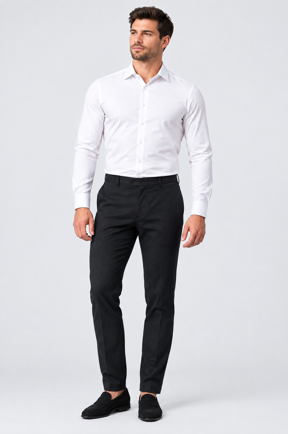 Men's Stretch Non-Iron Shirt in White – The Moorgate by WARDLEY