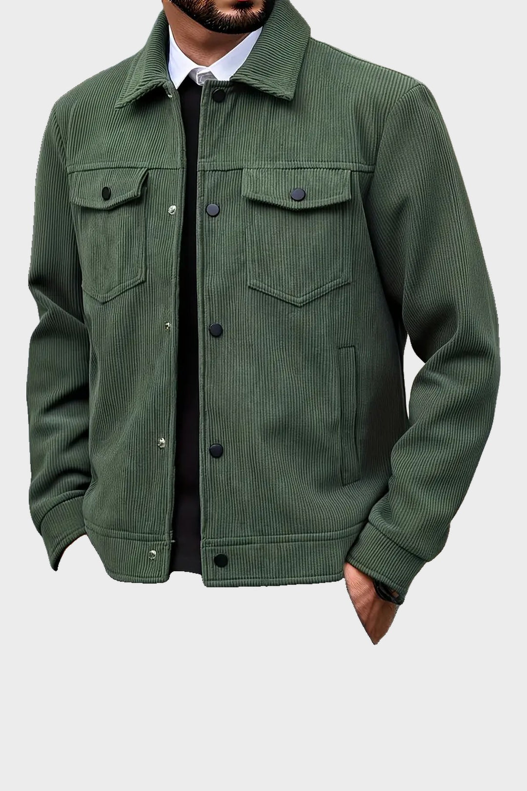 The Notting Hill Cord Jacket in Forest