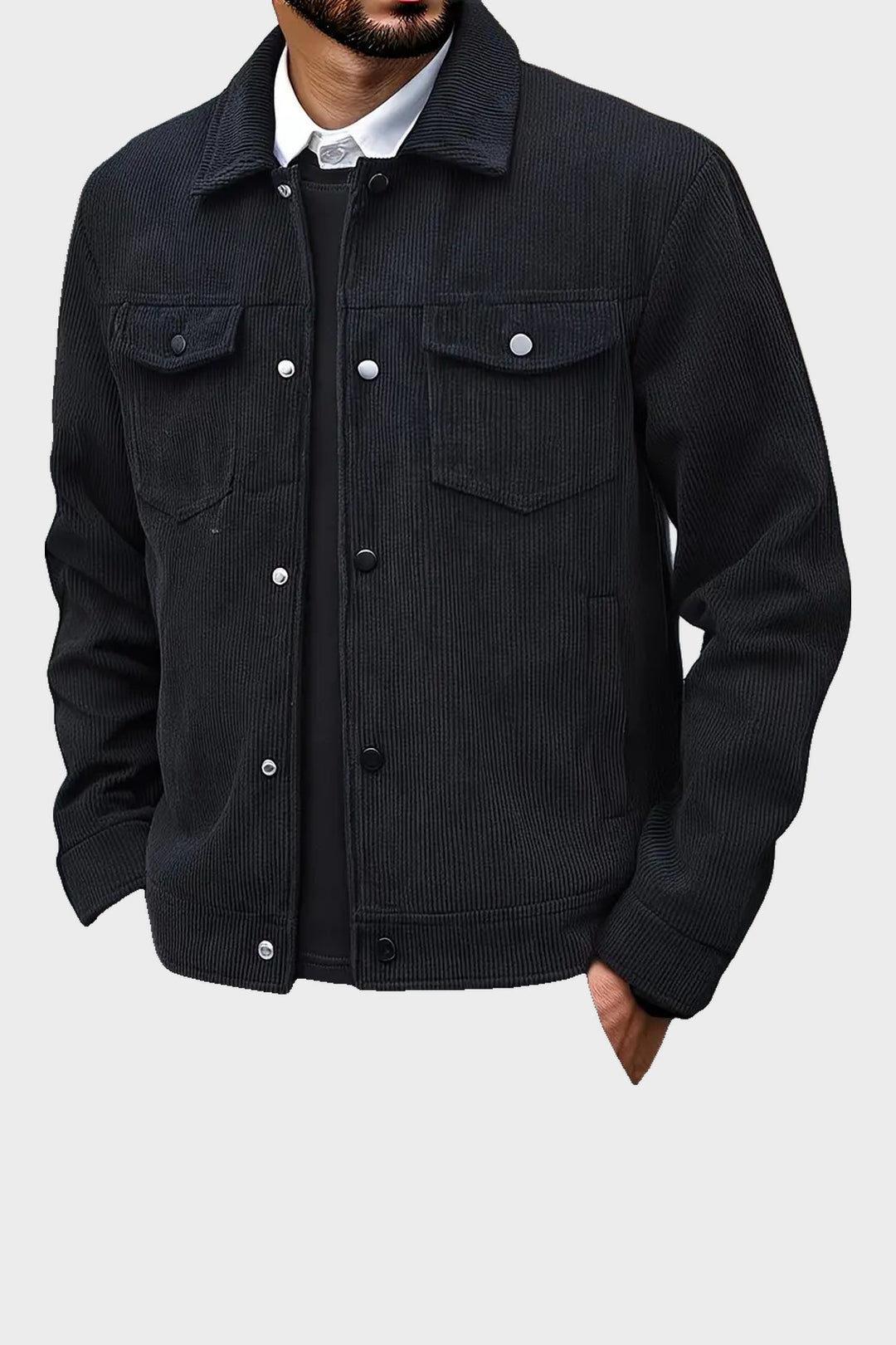 The Notting Hill Cord Jacket in Black