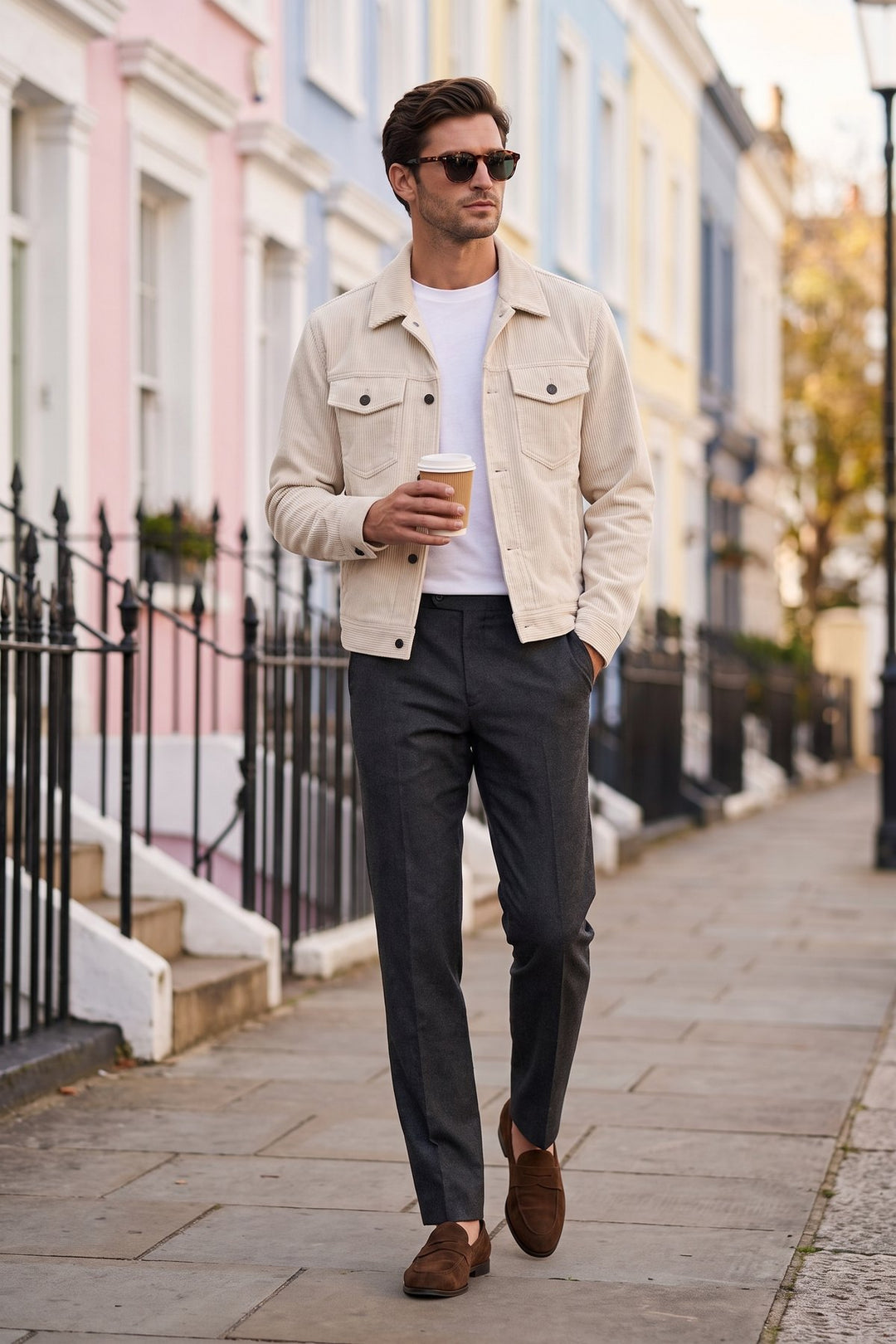 The Notting Hill Cord Jacket styled in London