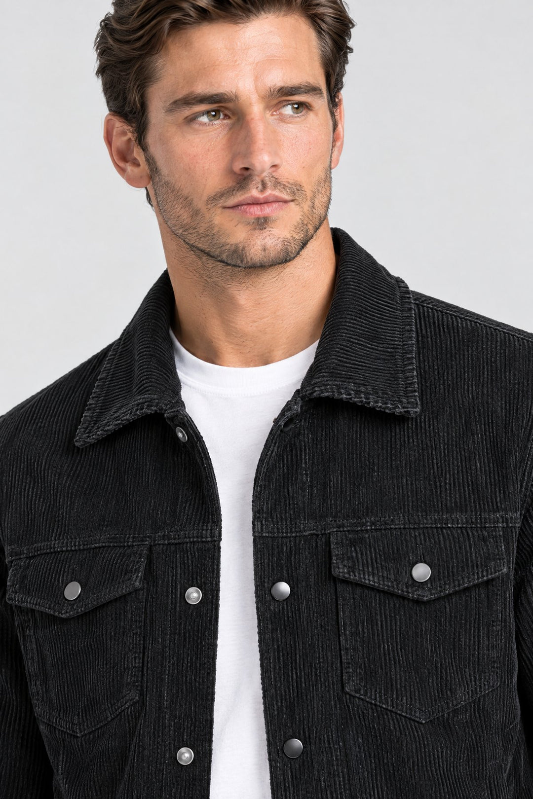 The Notting Hill Cord Jacket in Black, detail