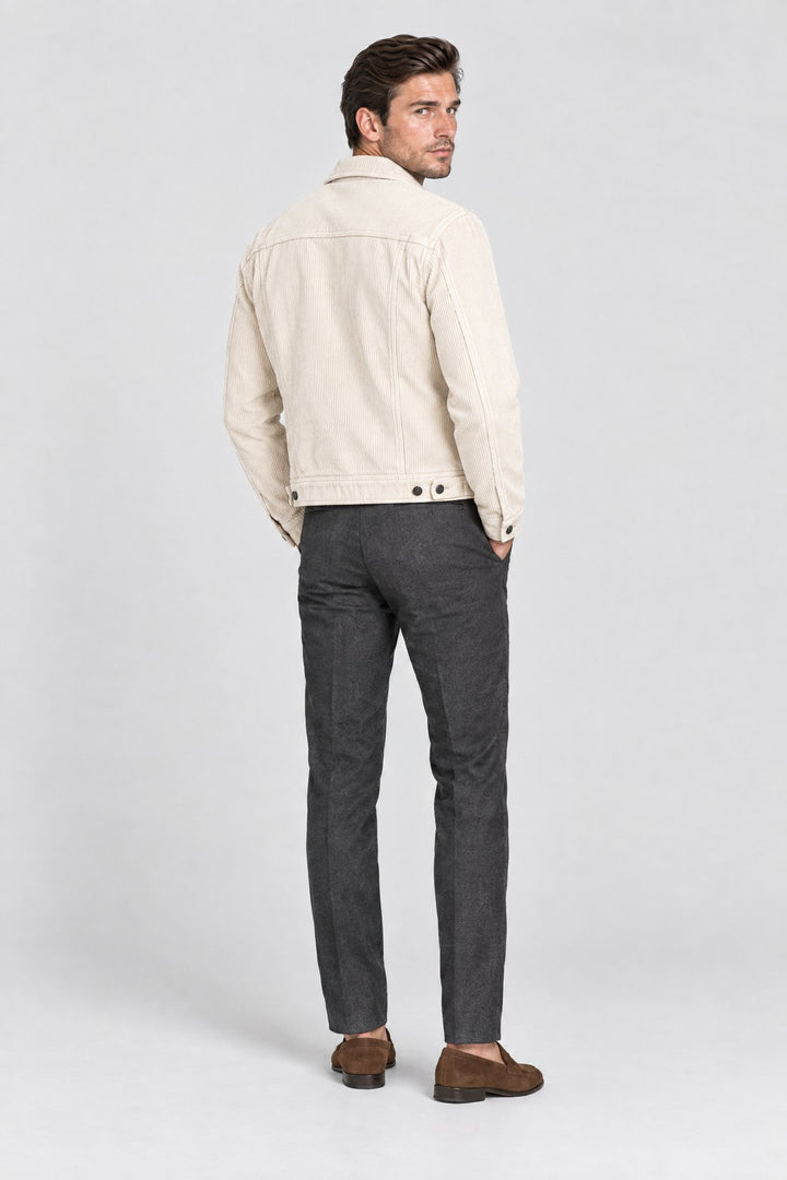The Notting Hill Cord Jacket in Ecru, back view