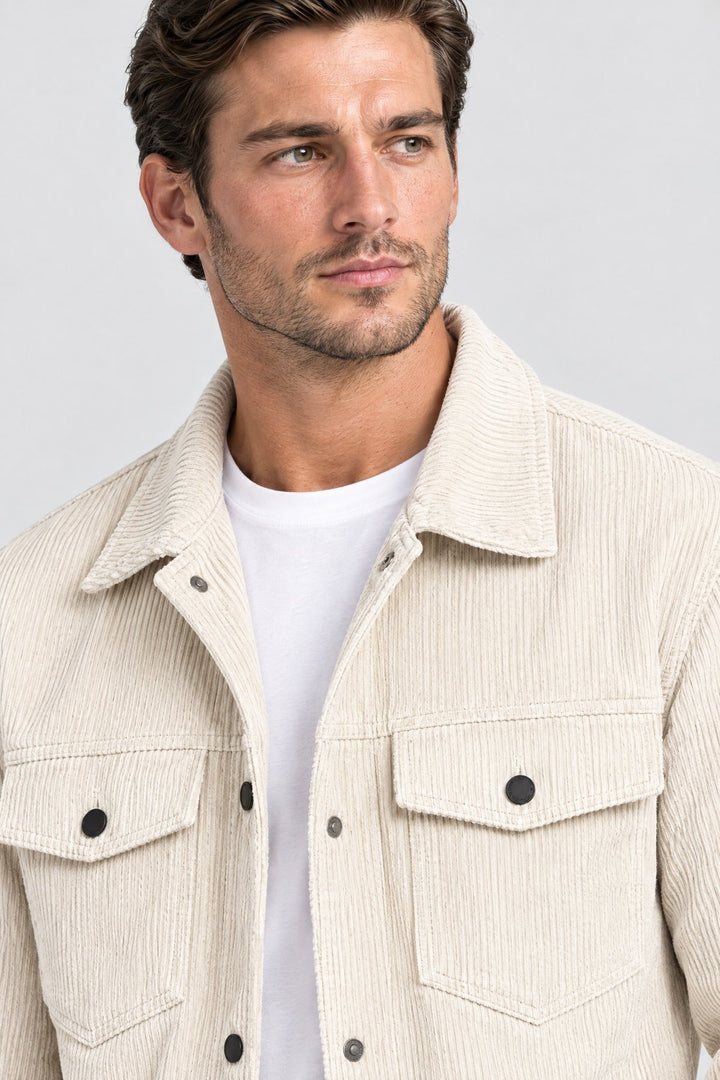 The Notting Hill Cord Jacket in Ecru, detail