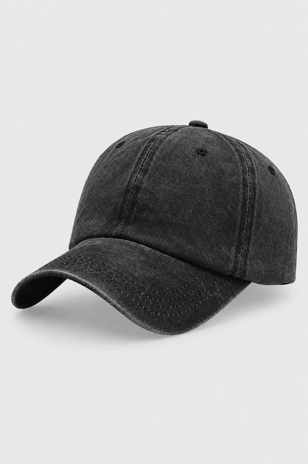 The Piccadilly Washed Cap in Washed Black, product shot