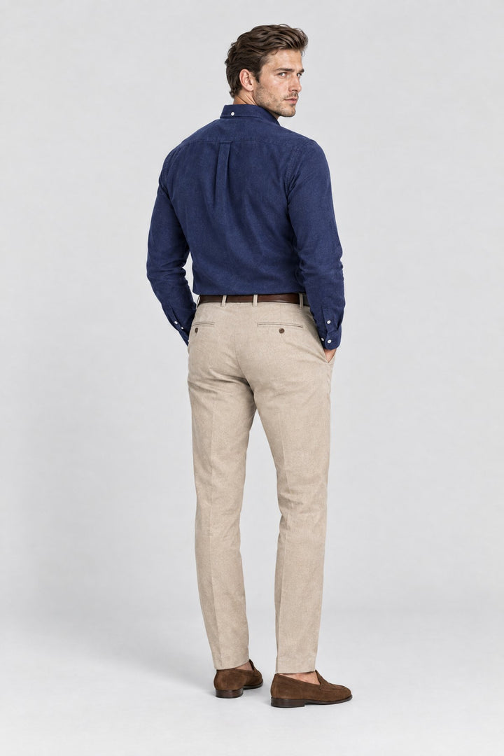 The Pimlico Brushed Shirt in Navy, back view