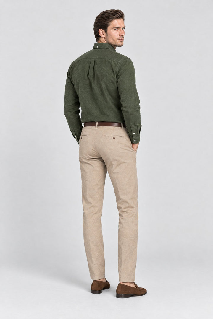 The Pimlico Brushed Shirt in Olive, back view