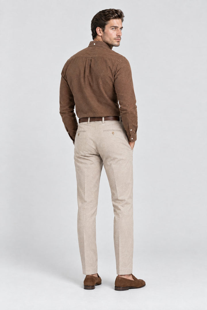 The Pimlico Brushed Shirt in Tobacco, back view