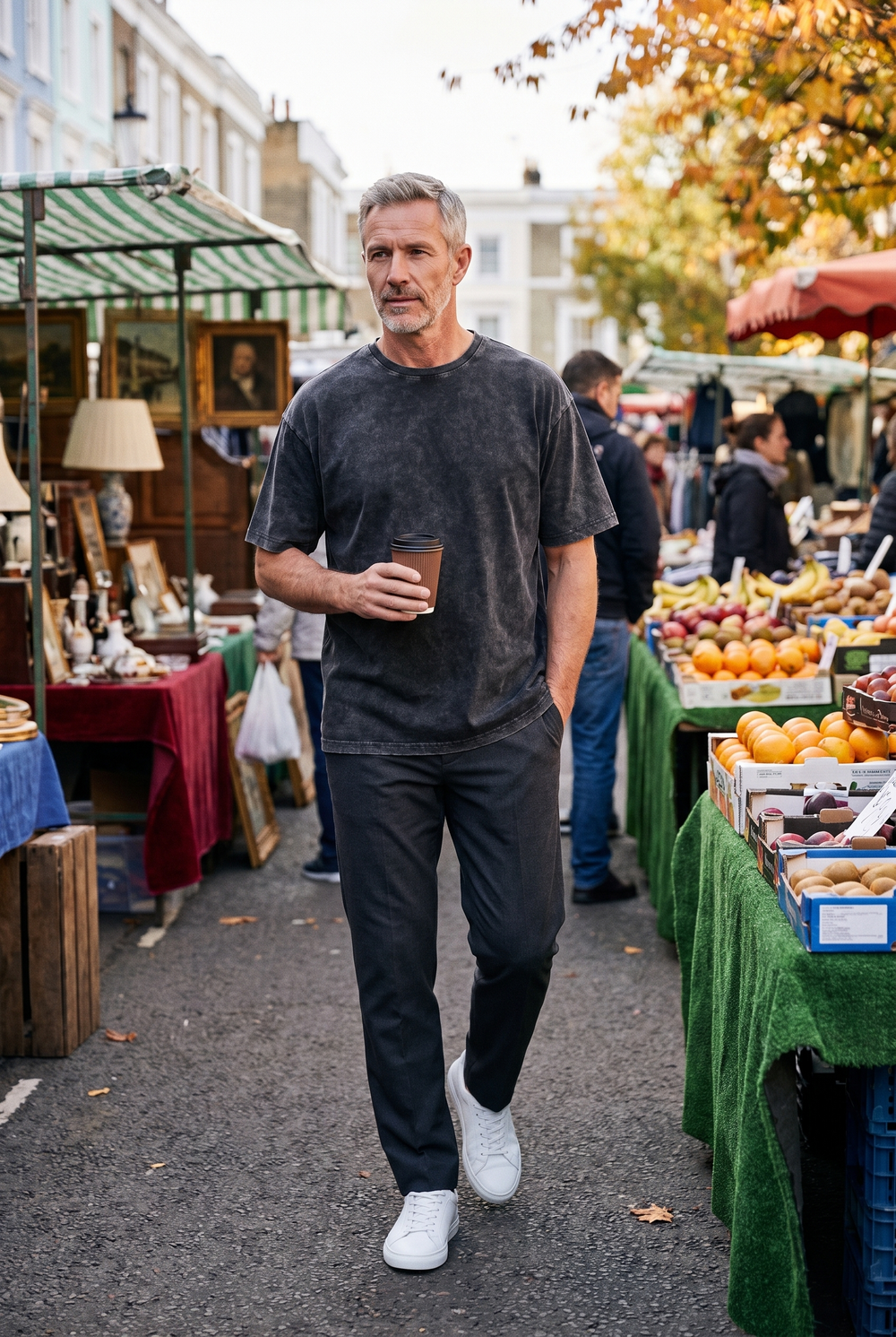 The Portobello washed oversized tee styled on Portobello Road, London