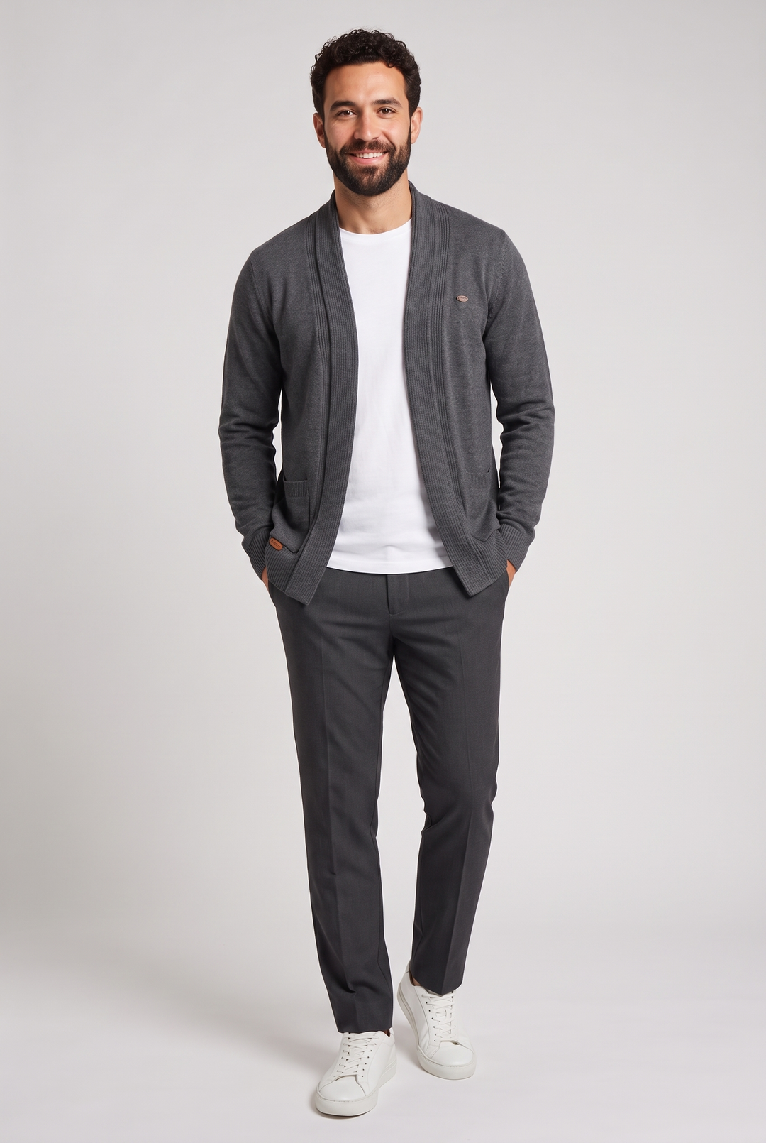The Primrose Shawl Cardigan in Charcoal – menswear by WARDLEY London
