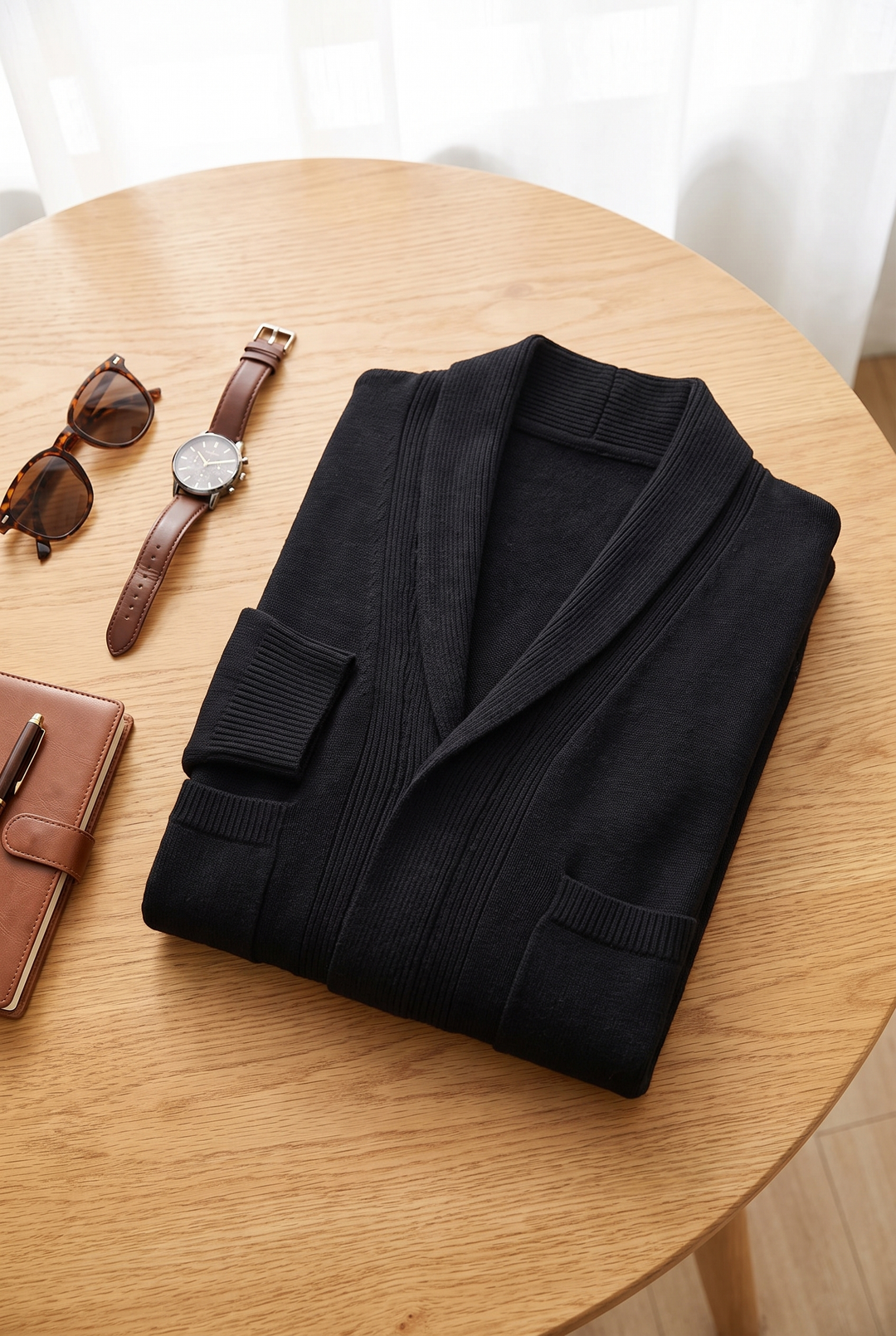 The Primrose Shawl Cardigan flat lay