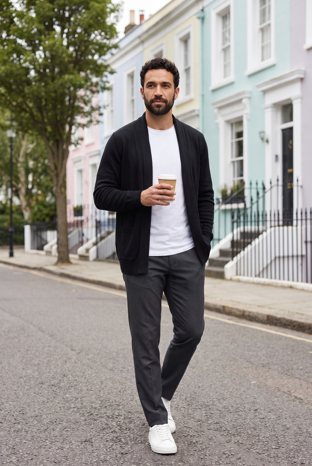 The Primrose Shawl Cardigan styled in London