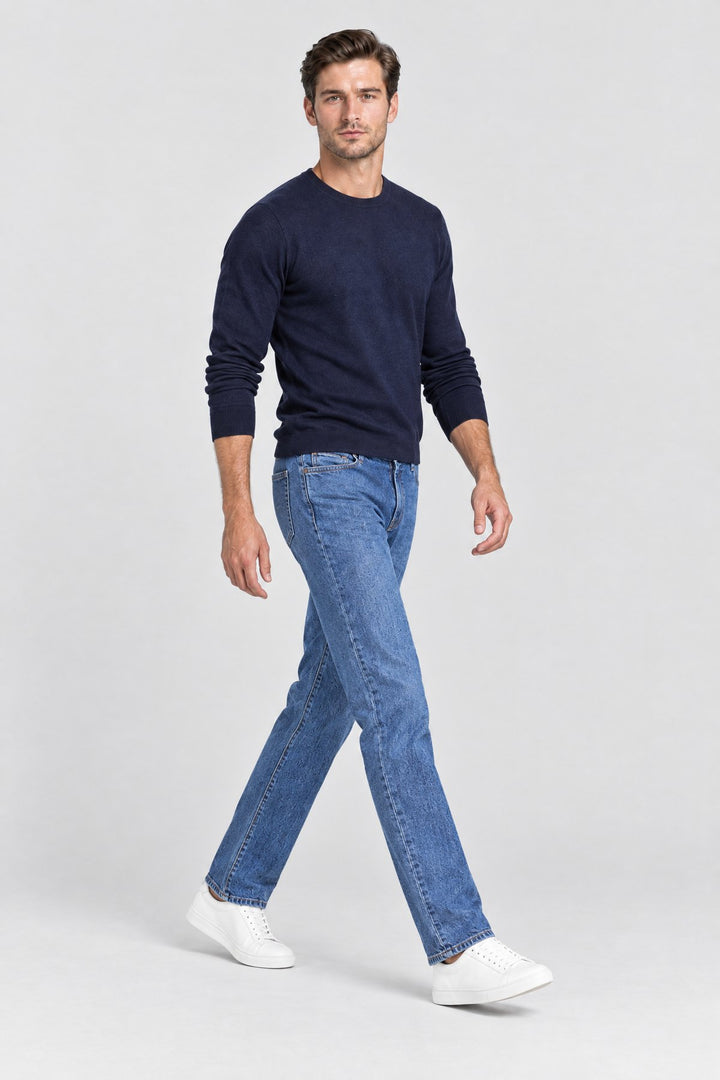 The Shoreditch Straight Jean in Light Wash, side view