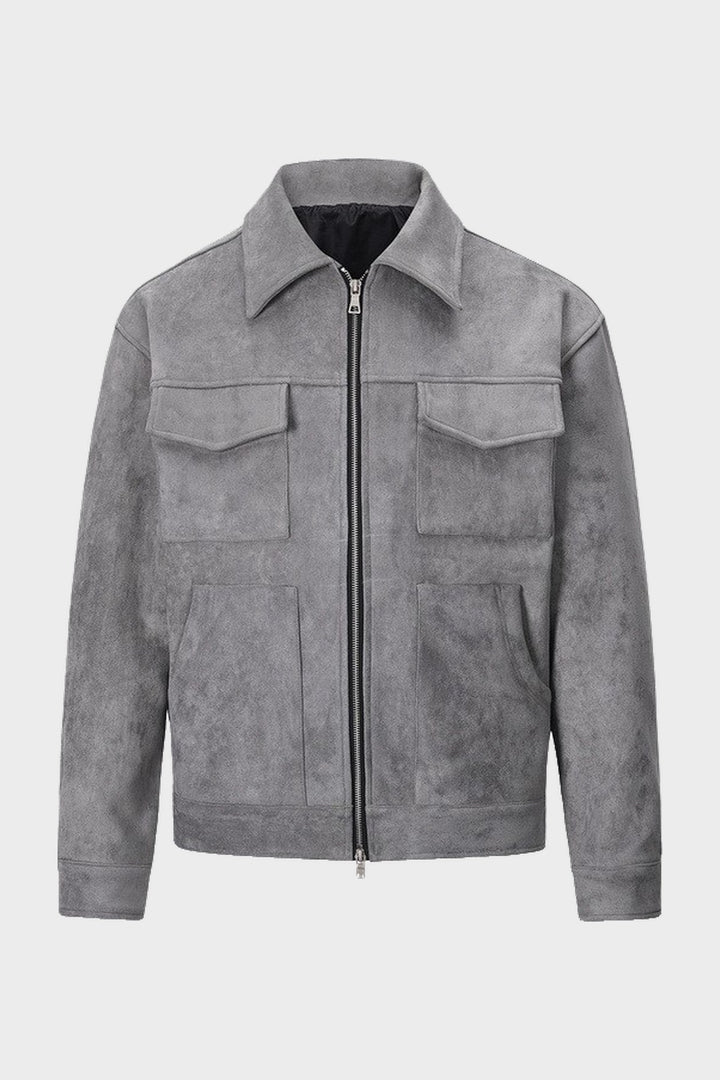 The Soho Suede Jacket in Grey