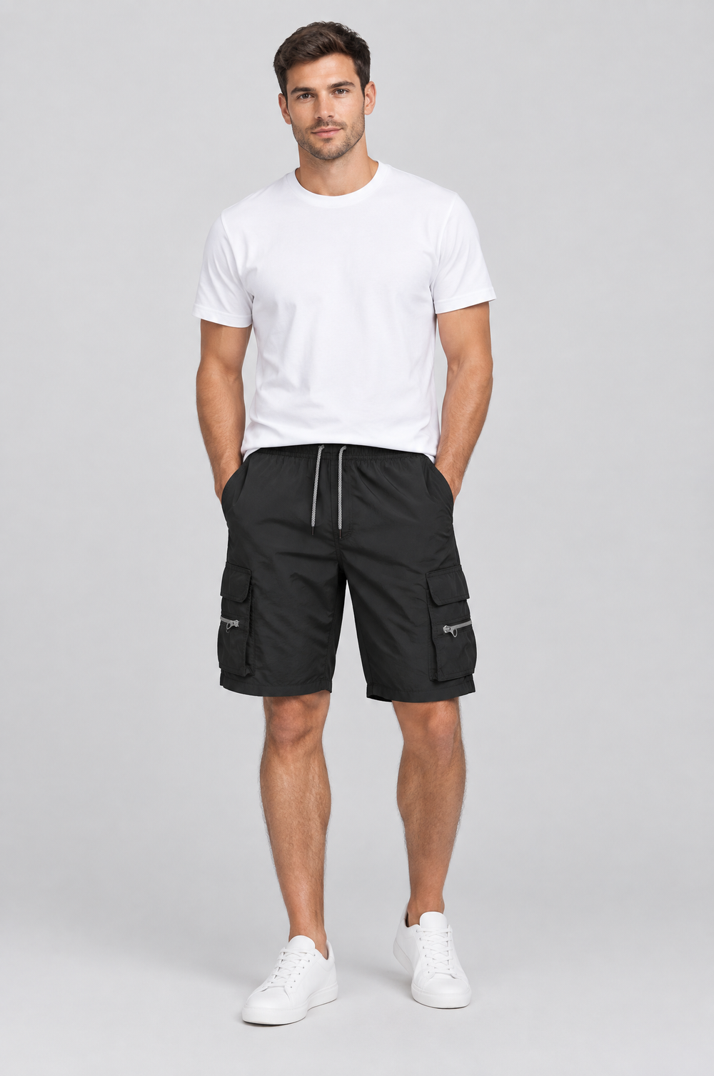 Men's Cargo Shorts in Black – The Stockwell by WARDLEY