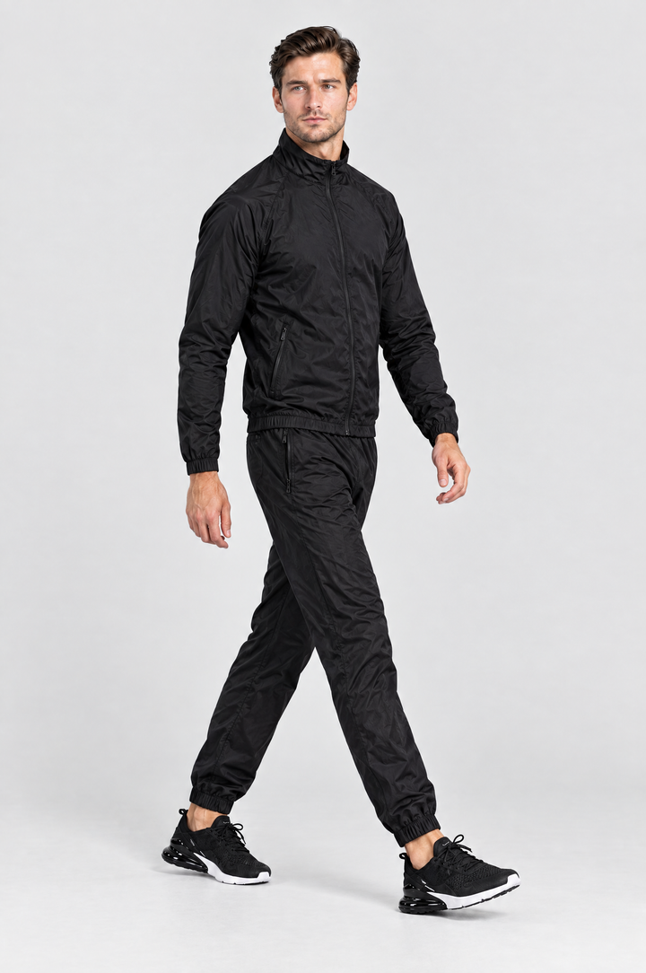 The Stratford Track Pant in Black, side view
