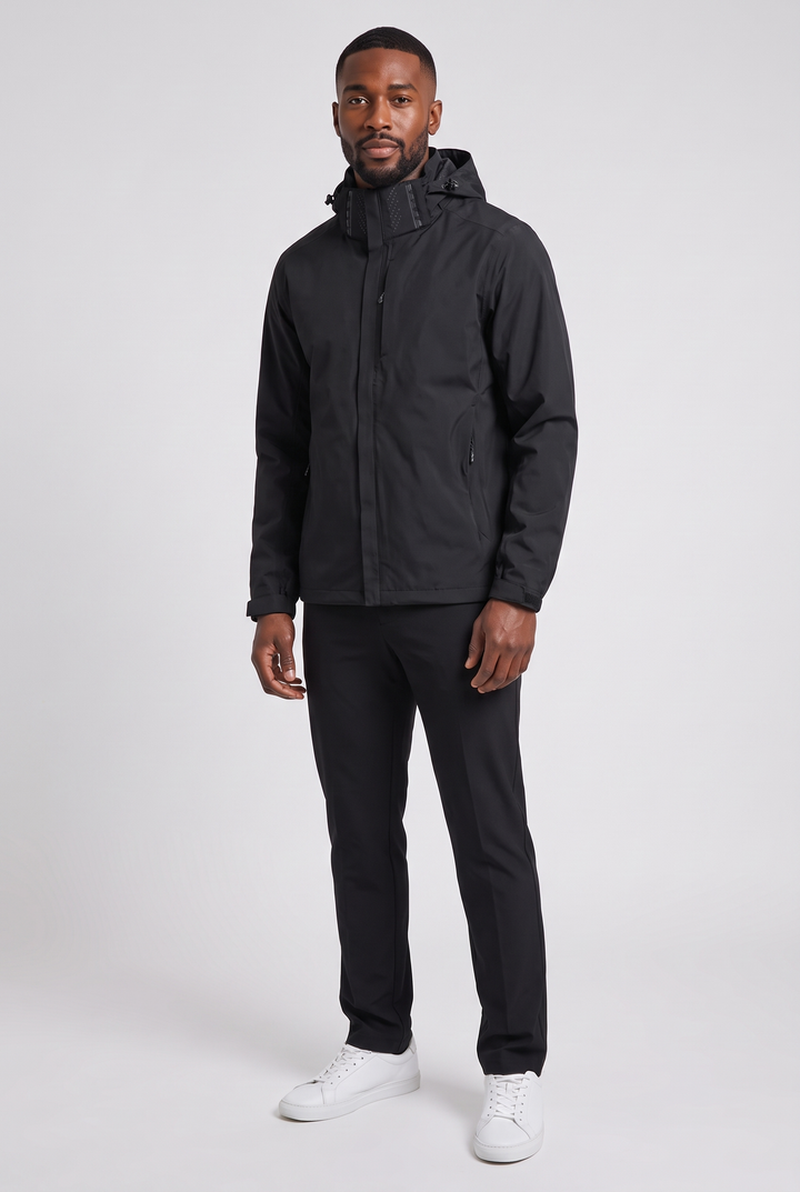 The Thames Lightweight Rain Jacket in Black – menswear by WARDLEY London
