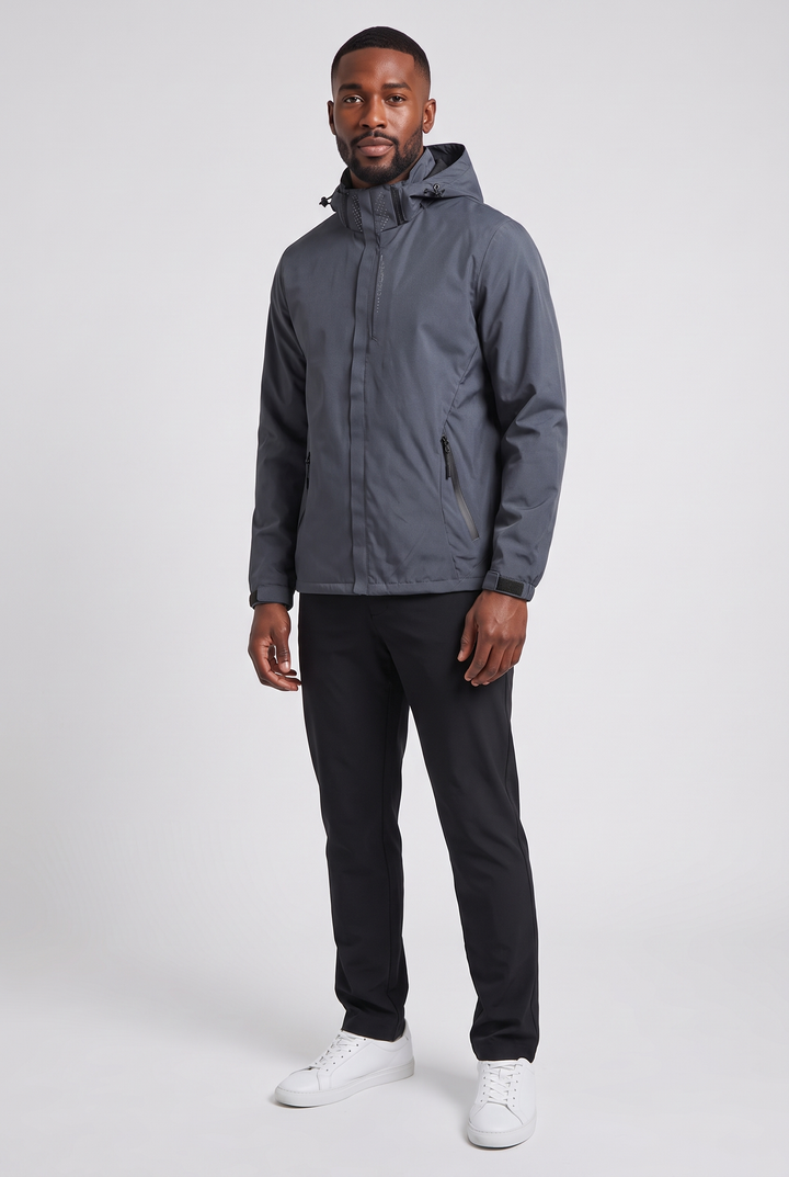 The Thames Lightweight Rain Jacket in Grey – menswear by WARDLEY London