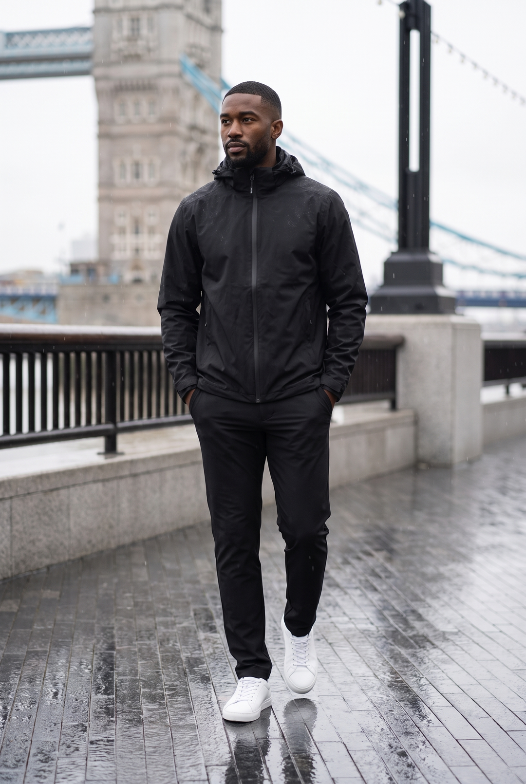 The Thames Lightweight Rain Jacket styled in London