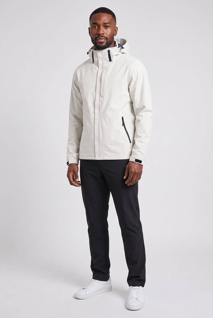 The Thames Lightweight Rain Jacket in Off-White – menswear by WARDLEY London