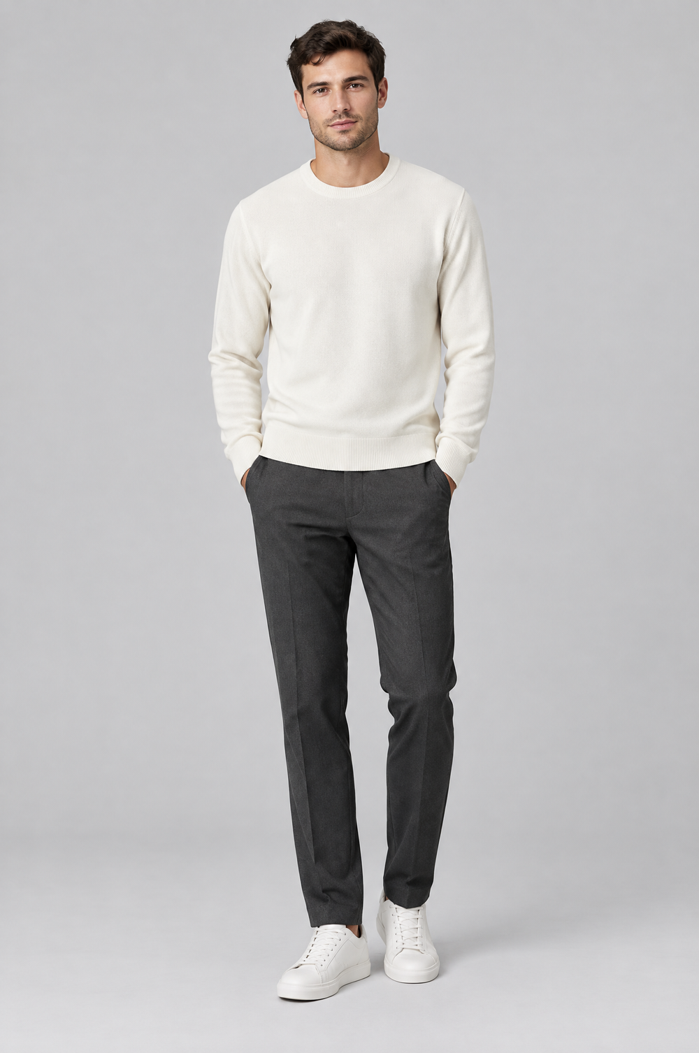 Men's Knitted Sweatshirt in Ecru – The Tooting by WARDLEY