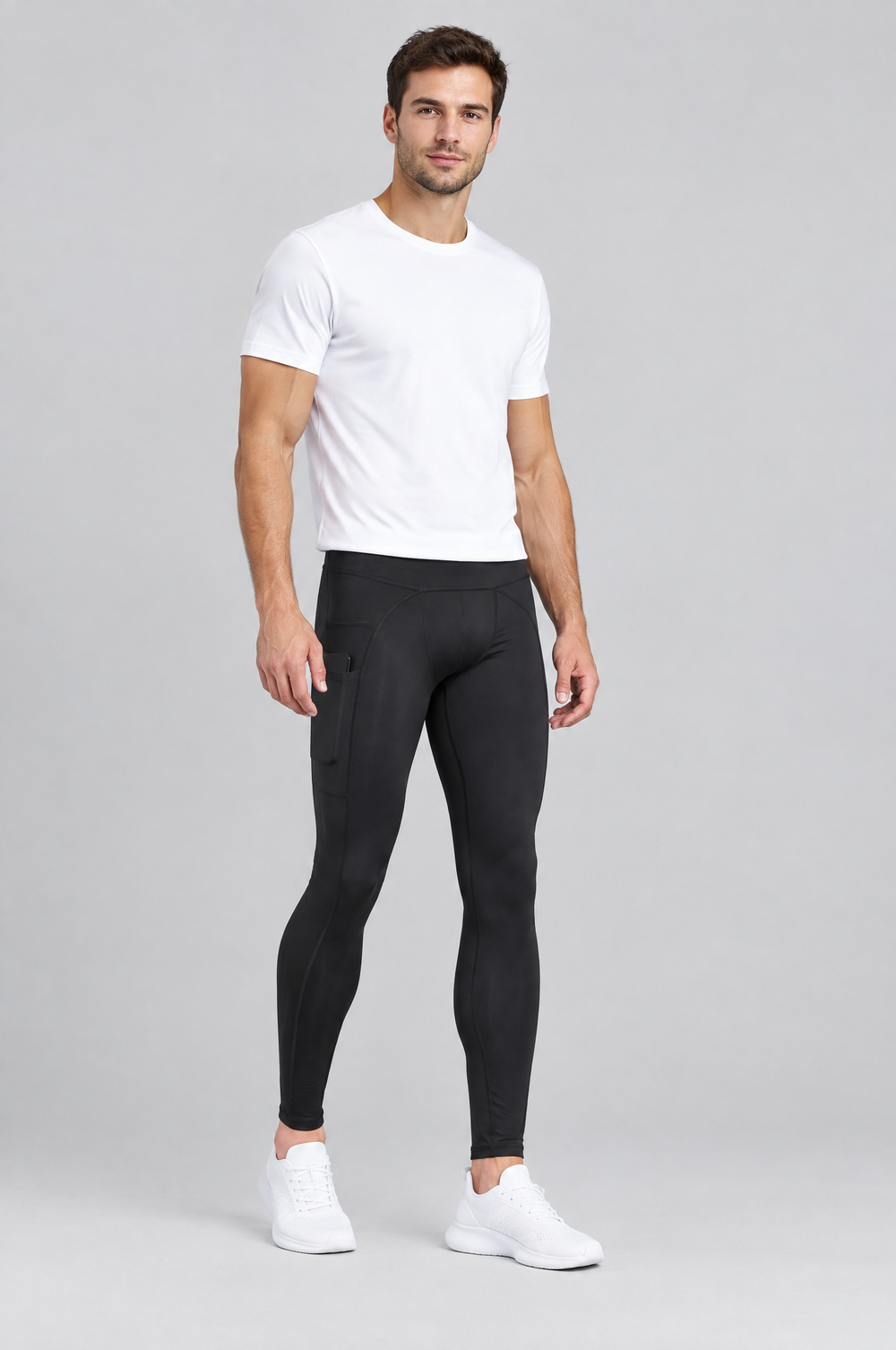 Men's Compression Training Leggings in Black – The Victoria by WARDLEY