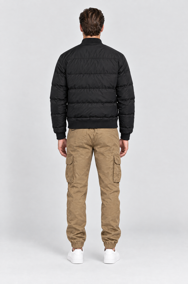 The Wapping Cargo Jogger in Stone, on model, back view