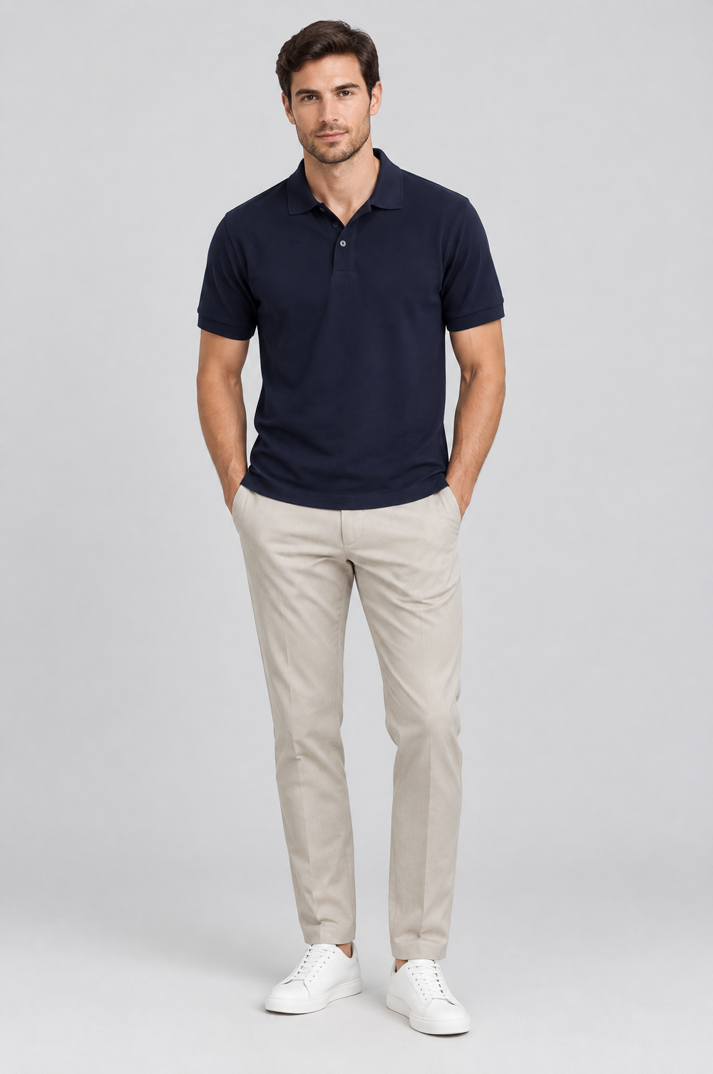 Men's Classic Cotton Polo Shirt in Navy – The Wimbledon by WARDLEY